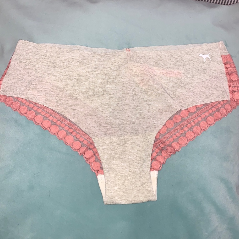 💎PINK Cheekster Tanga Seamless Gray and Pink Medium NWT